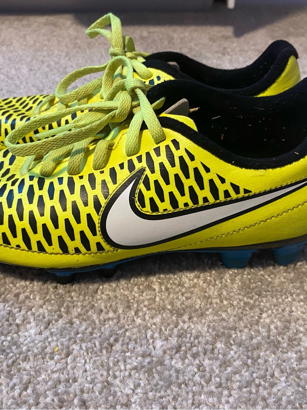 Nike Magista Orden FG Soccer Cleats Womens Sz 7 Volt Blue Kanga-Lite Sports